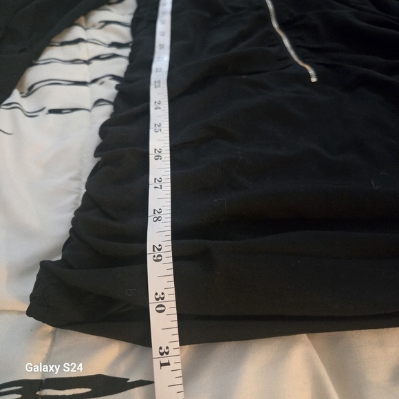 Elegant Black Zip Up Front Long Sleeve  Lined Mini Dress Sz:0&2 XS/& S - Picture 11 of 15